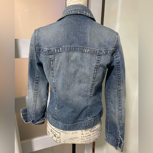 Rubbish distress blue Jean jacket SZ Medium - Picture 2 of 5